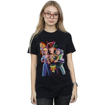 Vêtements Femme T-shirts manches longues Disney Toy Story 4 Buzz Woody And Bo Peep Poster Noir
