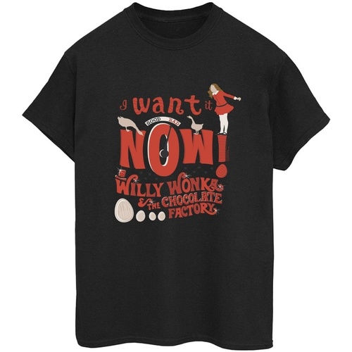 Vêtements Femme T-shirts manches longues Willy Wonka Verruca Salt I Want It Now Noir