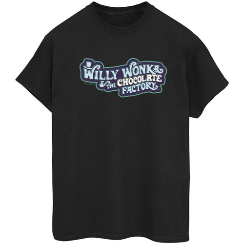 Vêtements Femme T-shirts manches longues Willy Wonka Chocolate Factory Logo Noir