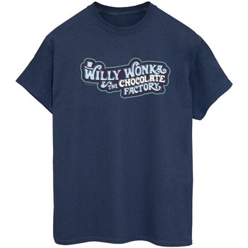 Vêtements Femme T-shirts manches longues Willy Wonka Chocolate Factory Logo Bleu