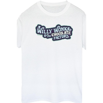 Vêtements Femme T-shirts manches longues Willy Wonka Chocolate Factory Logo Blanc
