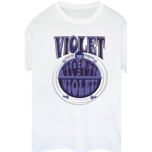 Vêtements Femme T-shirts manches longues Willy Wonka Violet Turning Violet Blanc