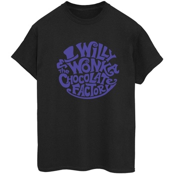 Vêtements Femme T-shirts manches longues Willy Wonka & The Chocolate Fact Typed Logo Noir