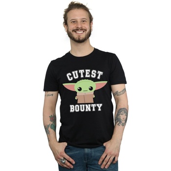 Vêtements Homme T-shirts manches longues Disney The Mandalorian Cutest Bounty Noir