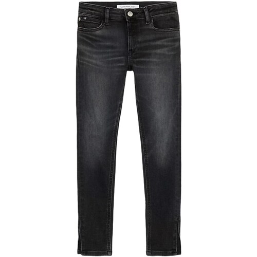 Vêtements Fille Jeans Platinum droit Calvin Klein Jeans Platinum IG0IG02268 Noir