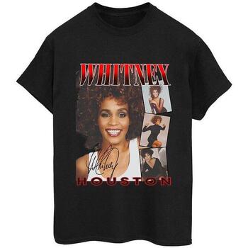 Vêtements Femme T-shirts manches longues Whitney Houston Face Photos Noir