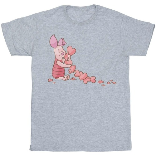 Vêtements Femme T-shirts manches longues Disney Winnie The Pooh Piglet Chain Of Hearts Gris