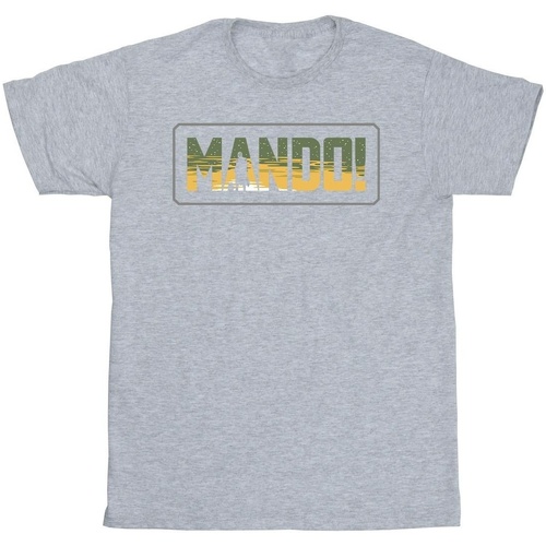 Vêtements Homme T-shirts manches longues Disney The Mandalorian Mando Cutout Gris