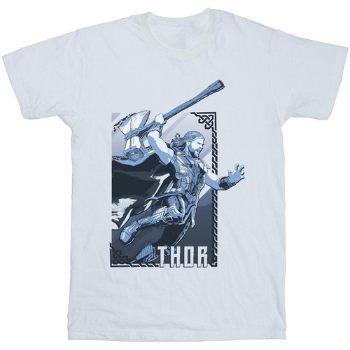Vêtements Garçon T-shirts manches courtes Marvel Thor Love And Thunder Attack Blanc