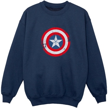 Vêtements Fille Sweats Marvel Captain America Civil War Distressed Shield Bleu