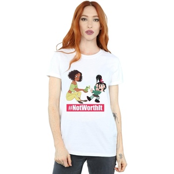 Vêtements Femme T-shirts manches longues Disney Wreck It Ralph Tiana And Vanellope Blanc