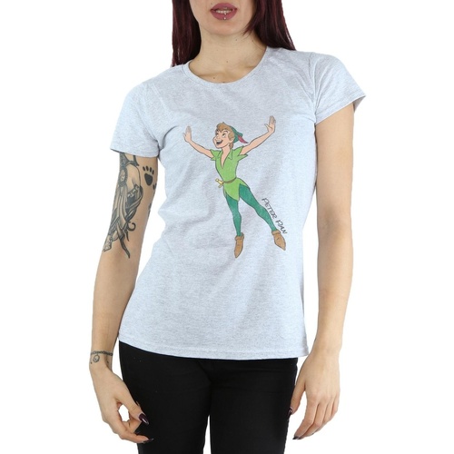 Vêtements Femme T-shirts manches longues Disney Classic Flying Peter Pan Gris