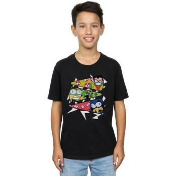 Vêtements Garçon T-shirts & Polos Dc Comics Teen Titans Go Pizza Slice Noir