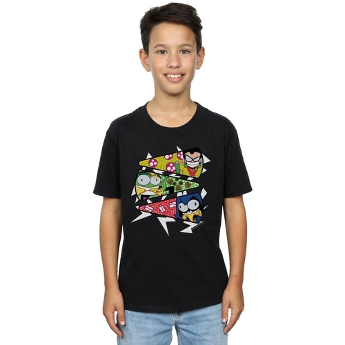 Vêtements Garçon T-shirts manches courtes Dc Comics Teen Titans Go Pizza Slice Noir