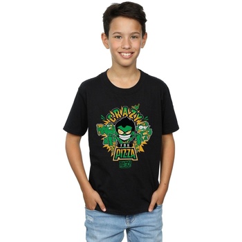 Vêtements Garçon T-shirts manches courtes Dc Comics Teen Titans Go Crazy For Pizza Noir