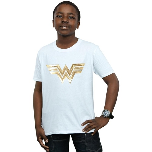 Vêtements Garçon T-shirts manches courtes Dc Comics Wonder Woman 84 Gold Emblem Blanc