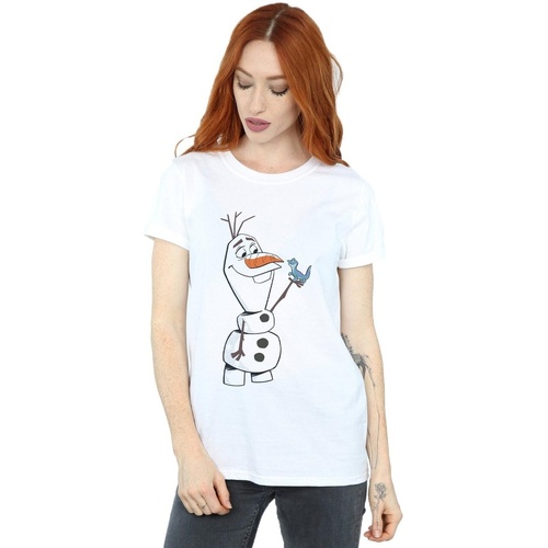 Vêtements Femme T-shirts manches longues Disney Frozen 2 Olaf And Salamander Blanc