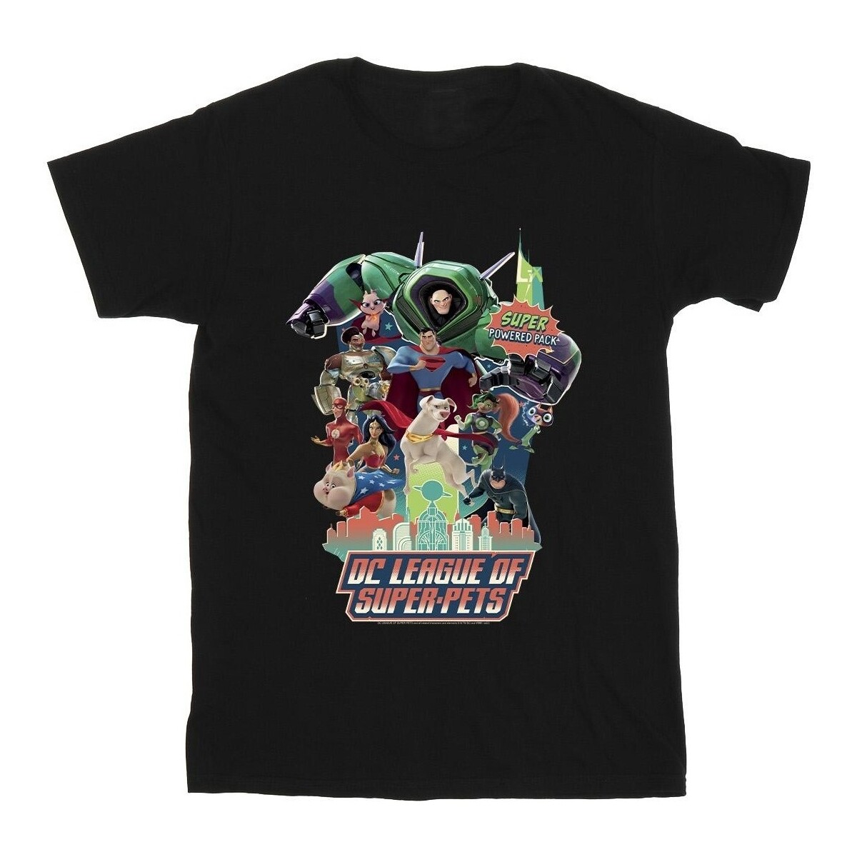 Vêtements Garçon T-shirts manches courtes Dc Comics DC League Of Super-Pets Super Powered Pack Noir