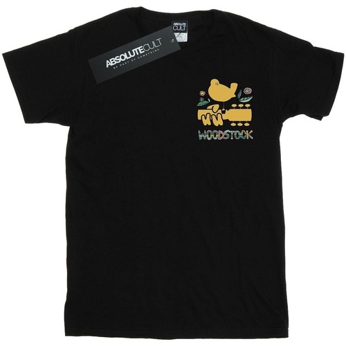Vêtements Fille T-shirts manches longues Woodstock Breast Logo Noir