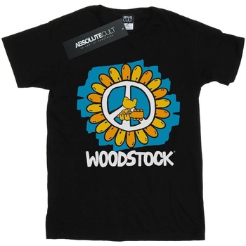Vêtements Fille T-shirts manches longues Woodstock Flower Peace Noir