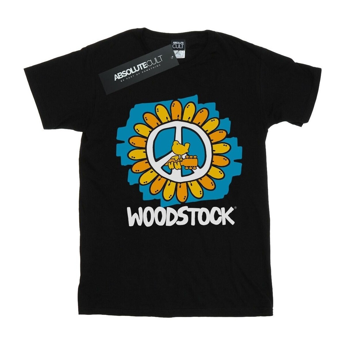 Vêtements Fille T-shirts manches longues Woodstock Flower Peace Noir