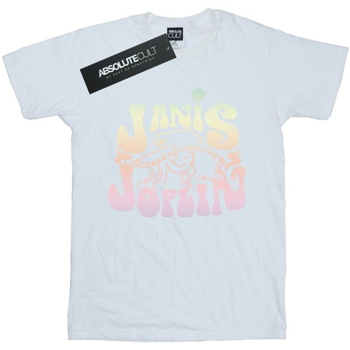 Vêtements Fille T-shirts manches longues Janis Joplin Pastel Logo Blanc