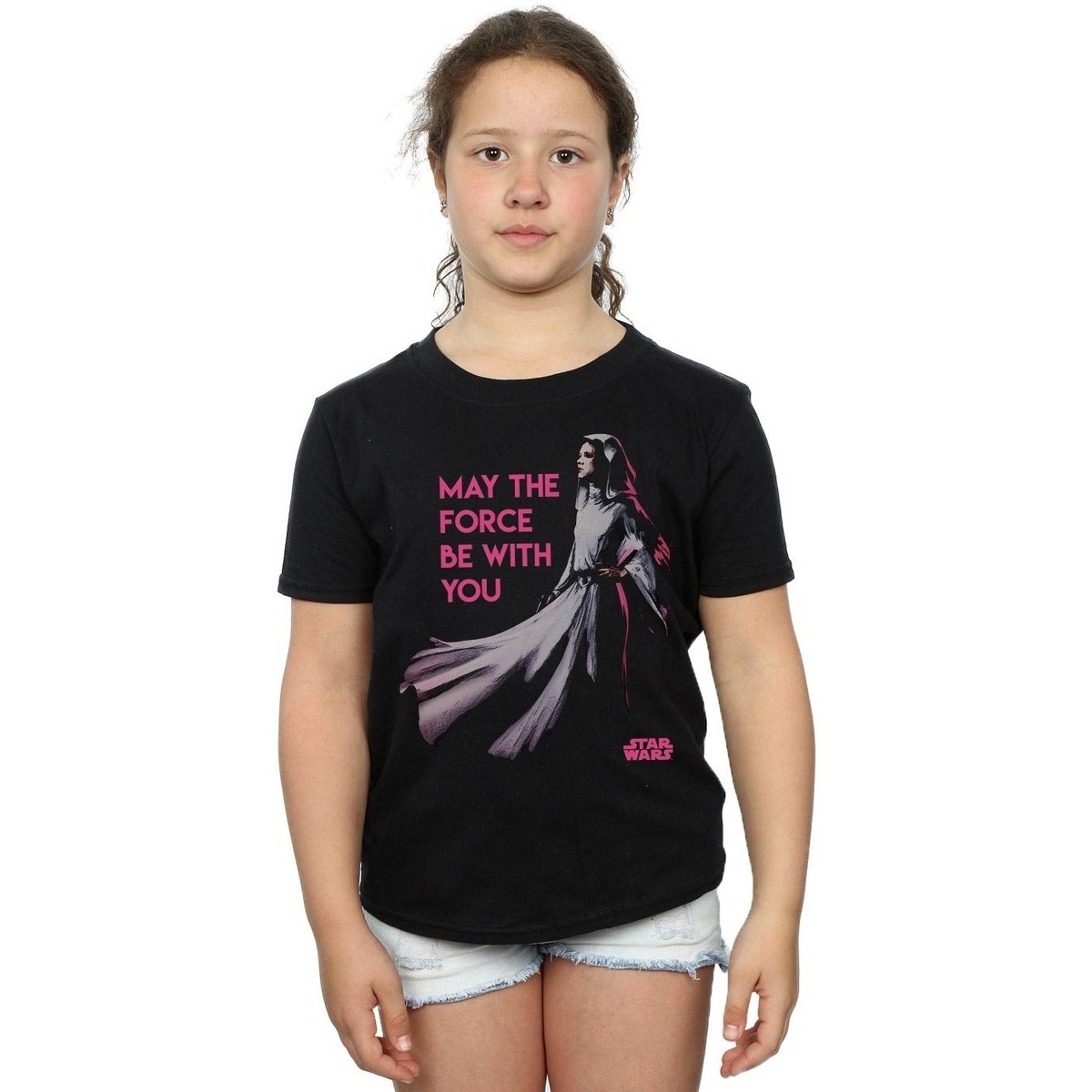 Vêtements Fille T-shirts manches longues Disney Princess Leia Force Noir