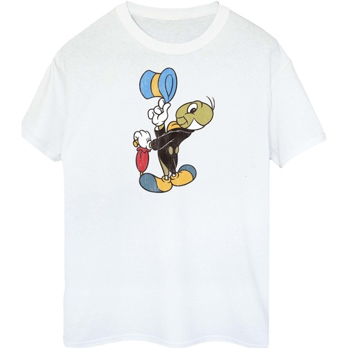 Vêtements Femme T-shirts manches longues Disney Pinocchio Jiminy Cricket Blanc