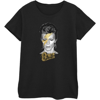 Vêtements Femme T-shirts manches longues David Bowie Aladdin Sane Gold Bolt Noir