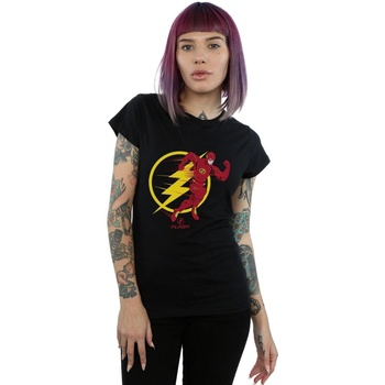 Vêtements Femme T-shirts manches longues Dc Comics The Flash Running Emblem Noir