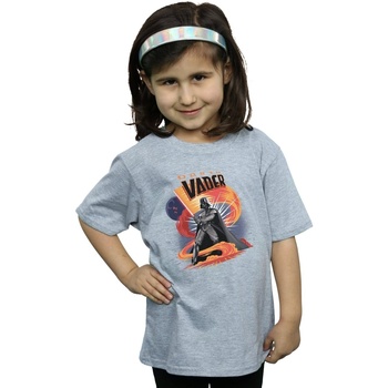 Vêtements Fille T-shirts manches longues Disney Darth Vader Swirling Fury Gris