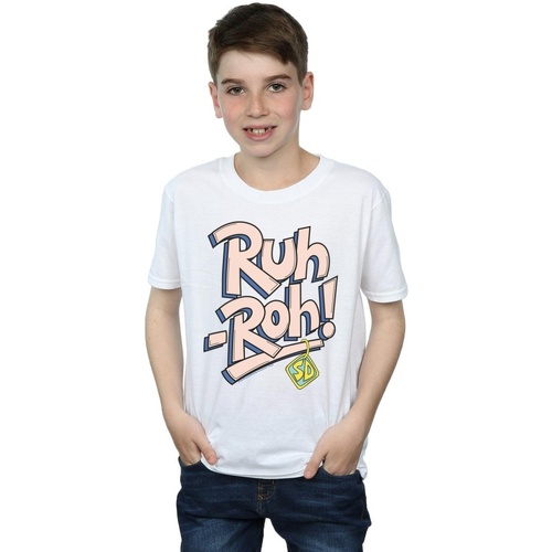 Vêtements Garçon T-shirts manches courtes Scooby Doo Ruh-Roh Dog Tag Blanc