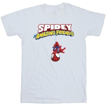 Vêtements Garçon T-shirts manches courtes Marvel Spider-Man Hanging Upside Down Blanc