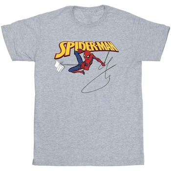 Vêtements Garçon T-shirts manches courtes Marvel Spider-Man With A Book Gris