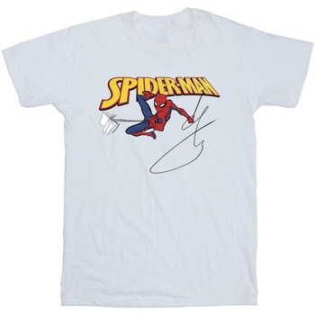 Vêtements Garçon T-shirts manches courtes Marvel Spider-Man With A Book Blanc