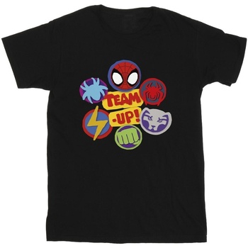Vêtements Garçon T-shirts manches courtes Marvel Spidey And His Amazing Friends Team Up Noir