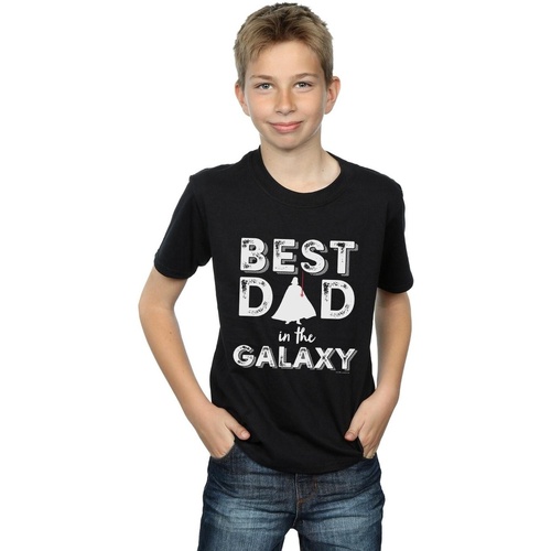 Vêtements Garçon T-shirts manches courtes Disney Best Dad In The Galaxy Noir