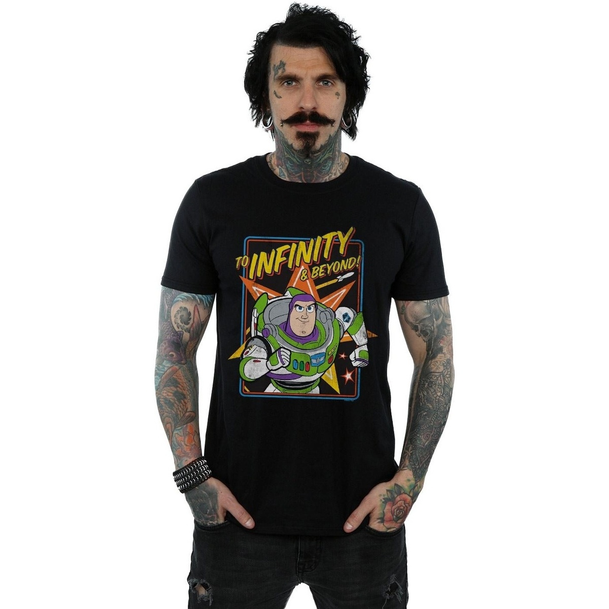 Vêtements Homme T-shirts manches longues Disney Toy Story 4 Buzz To Infinity Noir