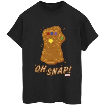 Vêtements Femme T-shirts manches longues Marvel Thanos Oh Snap Noir