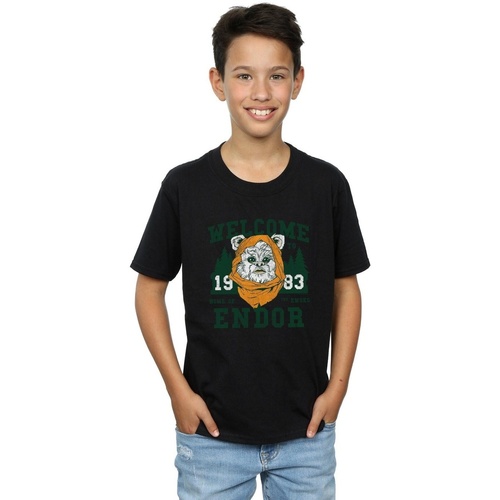 Vêtements Garçon T-shirts manches courtes Disney Endor Camp Noir