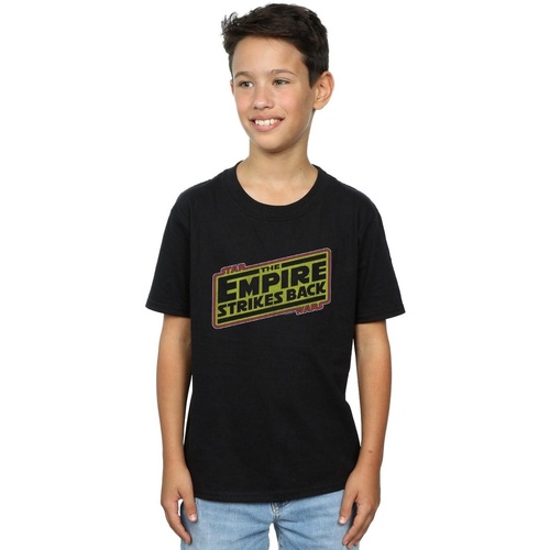 Vêtements Garçon T-shirts manches courtes Disney The Empire Strikes Back Logo Noir
