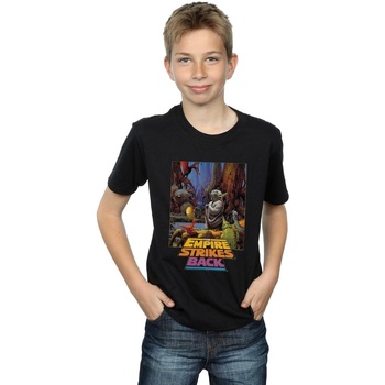 Vêtements Garçon T-shirts manches courtes Disney Yoda Poster Noir