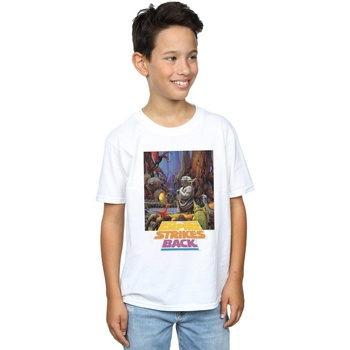 Vêtements Garçon T-shirts manches courtes Disney Yoda Poster Blanc