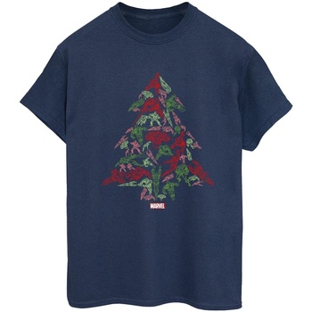 Vêtements Femme T-shirts manches longues Marvel Avengers Christmas Tree Bleu