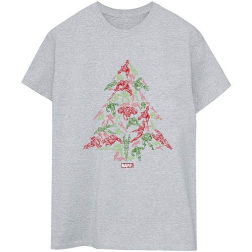 Vêtements Femme T-shirts manches longues Marvel Avengers Christmas Tree Gris