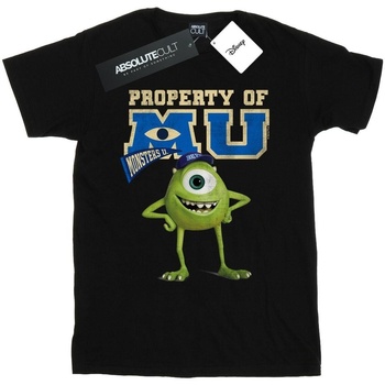Vêtements Femme T-shirts manches longues Disney Monsters University Property Of MU Mike Noir