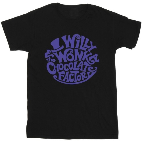 Vêtements Homme T-shirts manches longues Willy Wonka & The Chocolate Fact Typed Logo Noir