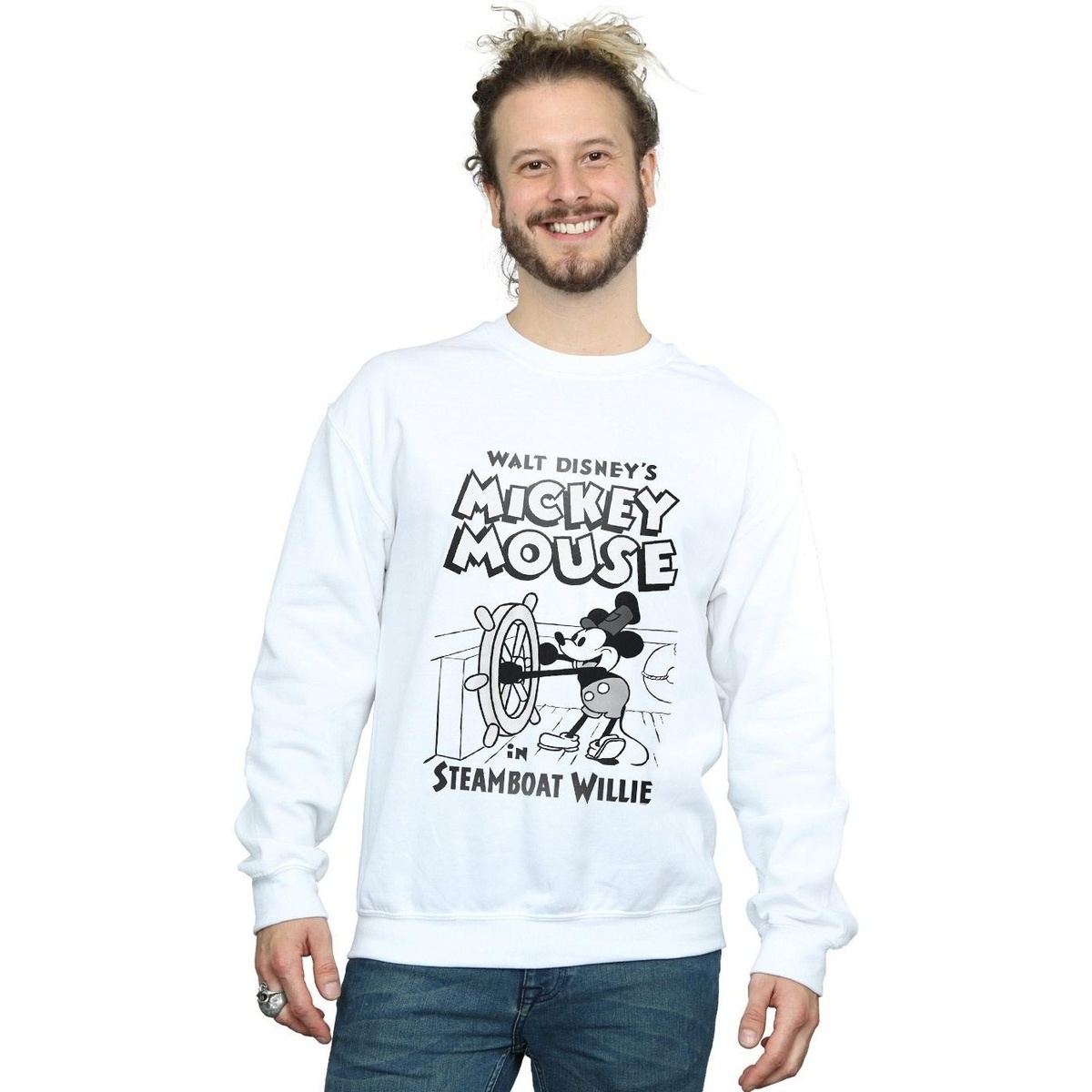Vêtements Homme Sweats Disney Mickey Mouse Steamboat Willie Blanc