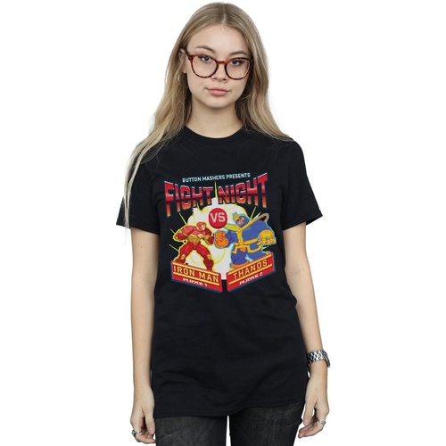 Vêtements Femme T-shirts manches longues Marvel Fight Night Iron Man Vs Thanos Noir