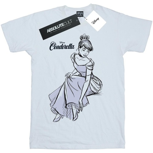 Vêtements Femme T-shirts manches longues Disney Cinderella Slipper Sketch Blanc